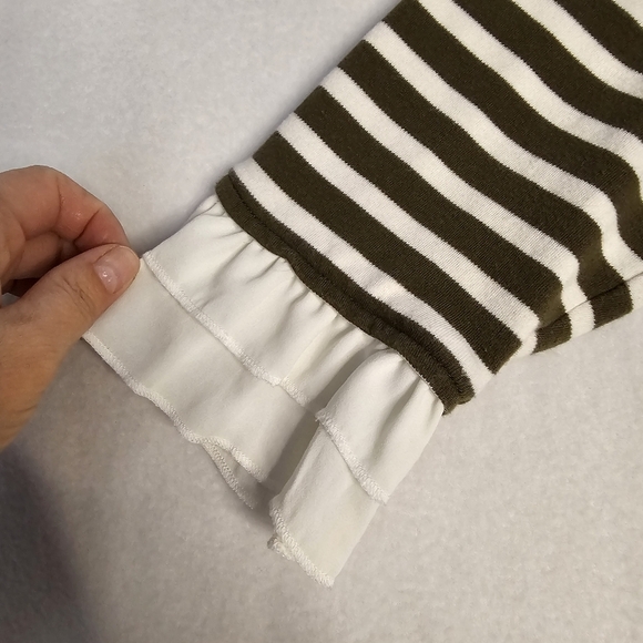 Talbots olive green and White Striped Dress size L petite - Picture 4 of 11